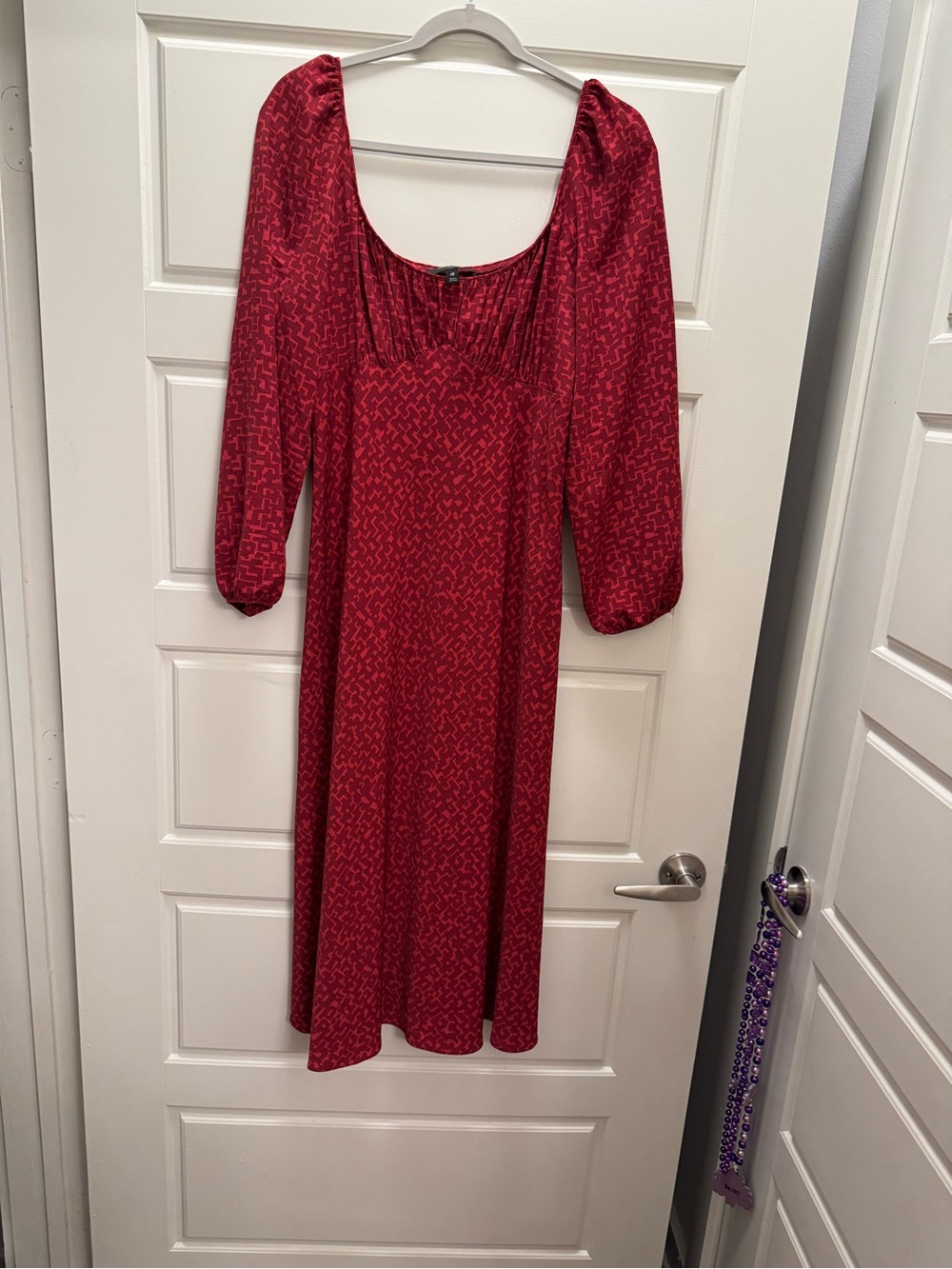Banana Republic Red Scoop-Neck Midi Dress